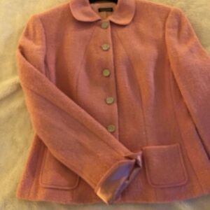 NWT Tahari wool blazer, hip length, rose quartz color.
